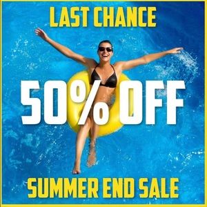 All summer items 50% off now through August 31st.